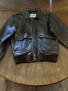 Vintage Leather Bomber Jacket